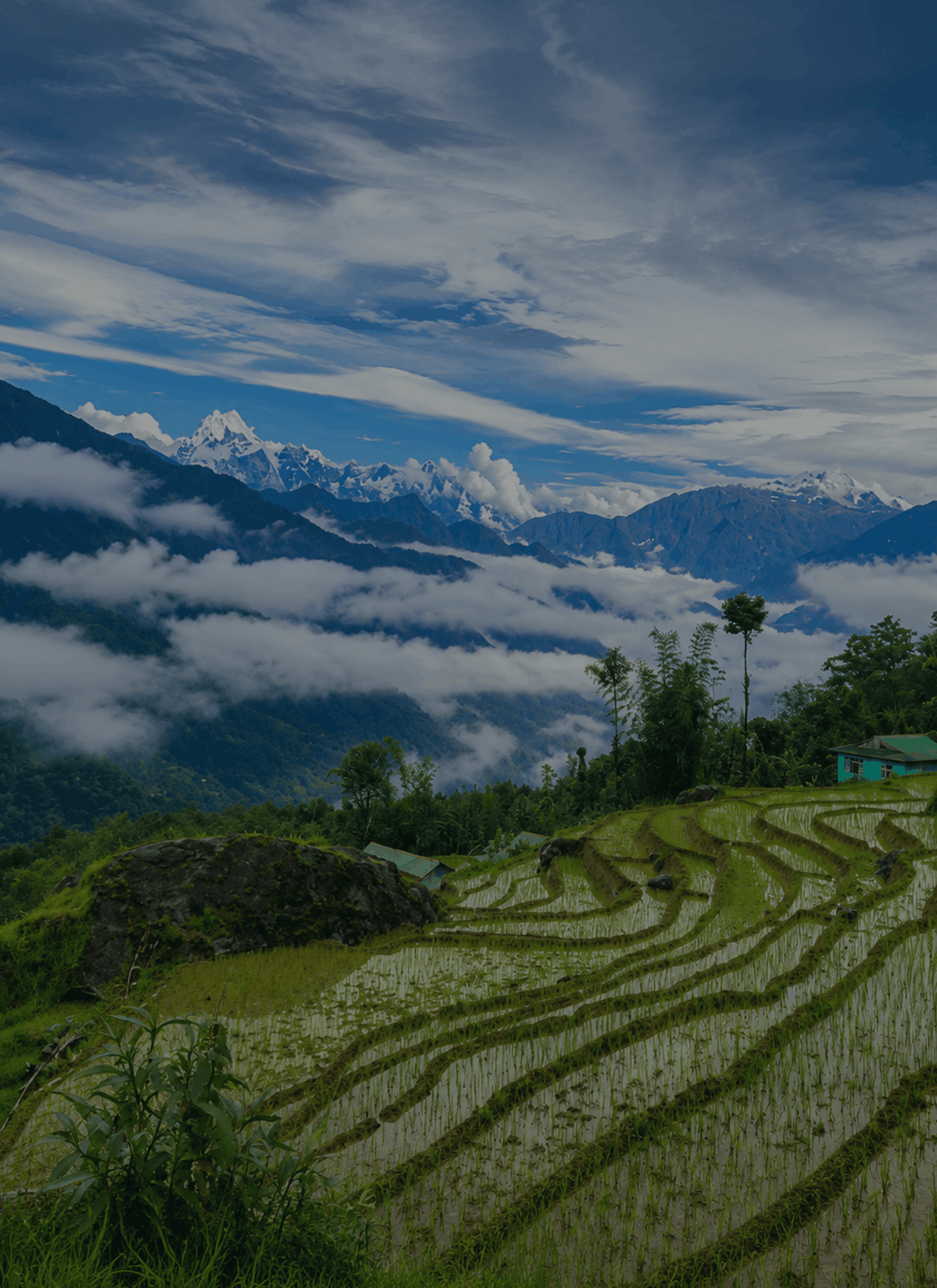 Scenic Himalayan view in Sikkim.