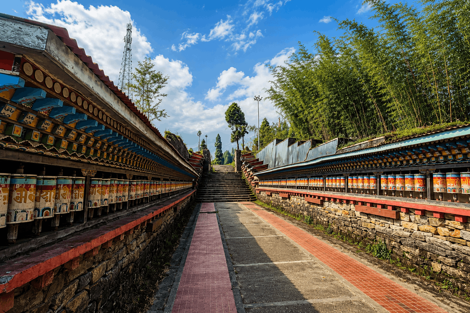 A quiet mountain road through remote Sikkim settlements.